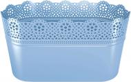 Кашпо пластиковое Prosperplast Lace овальный 2,7 л голубой (78979-658)