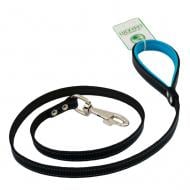 Поводок для собак Lucky Pet кожа 14/120 черно-голубой