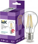 Лампа светодиодная IEK FIL A60 9 Вт E27 4000 К 220 В прозрачная 