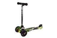 Самокат детский 3-колесный черный с салатовым SC20137