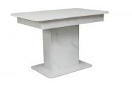 Стол обеденный 1100(1450)x700x740мм мрамор светлый/бетон Стол обеденный 1100(1450)x700x740мм мрамор светлый/бетон