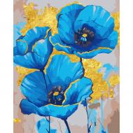 Картина по номерам Голубые маки поталь 40x50 см Santi