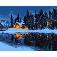 Картина за номерами Будинок лісника LED-підсвітка 40x50 см Santi