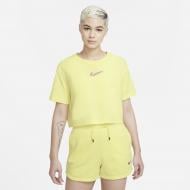 Футболка Nike W NSW CROP TEE PRNT DJ4125-712 р.S желтый