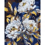 Картина за номерами Півонії у сяйві золота поталь 40x50 см Santi