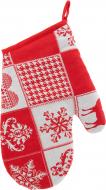 Прихватка-рукавиця Святкова печворк 18,5x27 см червоний із білим Прованс