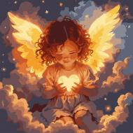 Картина за номерами Янгол любові LED-підсвітка 40x40 см Santi