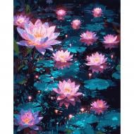 Картина за номерами Чарівні лотоси LED-підсвітка 40x50 см Santi