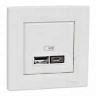Розетка USB USB без заземления Schneider Electric Asfora IP20 белый EPH2700321