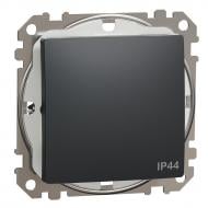 Вимикач одноклавішний Schneider Electric Sedna Design без підсвітки чорний SDD214101