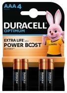 Батарейки лужні Duracell Optimum AAA (мізинчикові) 4 шт.