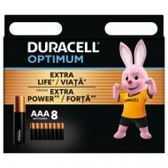 Батарейка Duracell лужна LR03 08х10 Optimum AAA (мізинчикові) 8 шт.