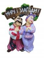 УЦЕНКА! Скульптура садовая Наша Кераміка Казак и казачка с табличкой (УЦ №3733)