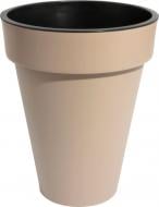 Горшок пластиковый Prosperplast Cube slim 2 в 1 круглый 25 л капучино (73952-7502)