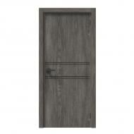 Дверное полотно IN WOOD NL-02 ПГ с молдингом и черной кромкой ПВХ 800 мм дуб шато