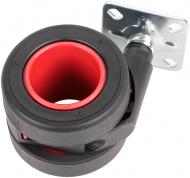 Ролик мебельный 48486 R 10040 d=65 мм со стопором хром/черный+красный Ferro Fiori