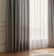 Штора-блэкаут жаккард двусторонний харрис серый песок 150x270 см Текстиль-Контакт
