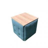 Пуф-трансформер 5 в 1 из велюра с бежевым столиком / 490х490 мм зеленый (8-8о)