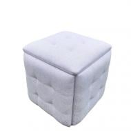 Пуф-трансформер 5 в 1 из рогожки 490х490 мм светло-серый (10-10о)