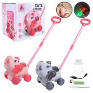 Каталка Shantou Слоник на палочке с мыльными пузырями и подсветкой