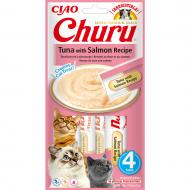 Ласощі для котів INABA Churu вершковий мус у стіках з тунцем та лососем 4 шт. x 14 г