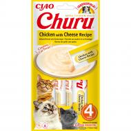 Ласощі для котів INABA Churu вершковий мус у стіках з куркою та сиром 4 шт. x 14 г