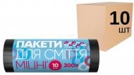 Мішки для побутового сміття Добра господарочка 10 рулонів по 10 шт. міцні 200 л