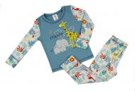 Піжама дитяча для хлопчика Luna Kids Звірі р.92-98 бірюзовий