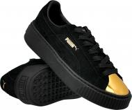 Кроссовки женские демисезонные Puma Suede Platform Gold 36222202 р.36 черные