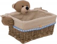 Корзина плетеная с текстилем детская 30x22x16 см JM12-26MN-2