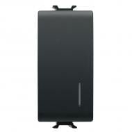 Механизм выключателя кнопочный одноклавишный Gewiss Chorusmart с подсветкой черный GW12132