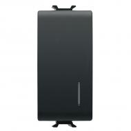 Механизм выключателя кнопочный одноклавишный Gewiss Chorusmart с подсветкой черный GW12002