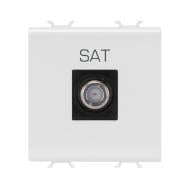 Механизм розетки спутниковая без заземления Gewiss Chorusmart SAT тип F сатин белый GW15377