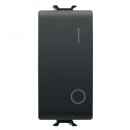 Механизм выключателя кнопочный одноклавишный Gewiss Chorusmart без подсветки черный GW12004