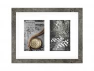 Фоторамка с паспарту с оргстеклом SvitArt FKP-2-1913-5A 2 фото 10x15 см серо-коричневый Фоторамка с паспарту с оргстеклом SvitArt FKP-2-1913-5A 2 фото 10x15 см серо-коричневый