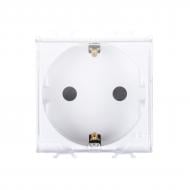 Механизм розетки силовая с заземлением Gewiss Chorusmart з/к с кришкой сатин белый GW15242