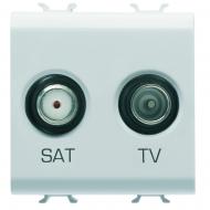 Механизм розетки TV+SAT без заземления Gewiss Chorusmart TV+SAT без з/к сатин белый GW15383