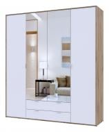 Шкаф для одежды Doros Hugo Тахо / Белый 2 ДСП / 2 Зеркала 2190х2000х520 мм дуб тахо