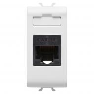 Механизм розетки компьютерная без заземления Gewiss Chorusmart INTERNET RJ45 без з/к сатин белый GW15421