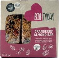 Батончик Bio Today злаковий журавлина-мигдаль органічний 3х25 г
