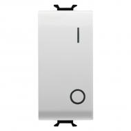 Механизм выключателя кнопочный одноклавишный Gewiss Chorusmart без подсветки глянцевый белый GW10004