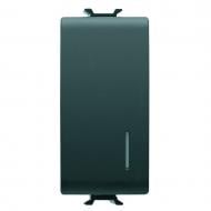 Механізм вимикача прохідний одноклавішний Gewiss Chorusmart з підсвіткою чорний GW12052