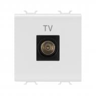 Механизм розетки TV без заземления Gewiss Chorusmart ТV тип M 9,5 мм глянец глянцевый белый GW10367