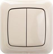 Выключатель двухклавишный Liregus Alfa без подсветки кремовый IJ5 10-003-01 A/S
