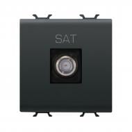 Механизм розетки спутниковая без заземления Gewiss Chorusmart SAT тип F черный GW12377