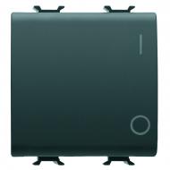 Механізм вимикача кнопковий одноклавішний Gewiss Chorusmart без підсвітки чорний GW12034