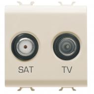 Механизм розетки TV+SAT без заземления Gewiss Chorusmart TV+SAT без з/к слоновая кость GW11383
