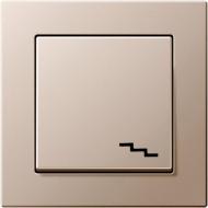 Выключатель проходной одноклавишный Liregus Epsilon без подсветки шампань IP6 10-001-01 E/Ch