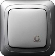 Кнопка кнопочный Liregus Alfa без подсветки серебряный IESJ1 10-001-01 A/Mt