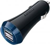 Зарядное устройство в автомобиль Philips DLP2257 (2 USB, 2.1Amp total) Black (DLP2257/10)